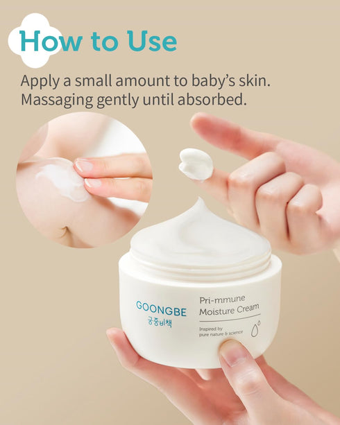 Pri-mmune 6.1oz. GOONGBE Moisture Cream - Korean Baby Body Cream with Shea Butter - Hypoallergenic Gentle Daily