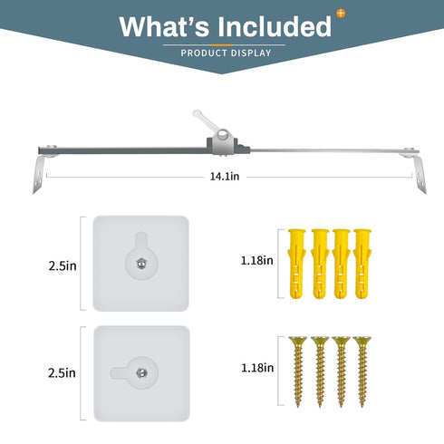 Bezant 8.6'' 14.1''(1 Pack) Metal Anti Tip TV Strap, TV Straps Safety for Flat Screen to Prevent Forward or Backward