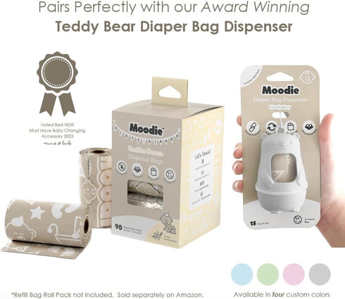 (90 (6 9 13in) Diaper Disposal Bags BAGS in TOTAL) | VANILLA SCENTED Baby Poop Baggies Refill Rolls x | Leak Proof