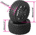 12mm Hex Wheel Rims with Mesh Shape Rubber Tires and Sponge, 88mm/3.46" Replacement for 1/10 RC Off-Road Car Truck