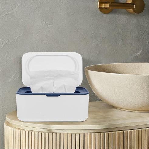 Wipes Dispenser Storage Box with Weighted Tray - Outdoor & Nursery Wet Wipe Holder, Trading Card Storage Box Size