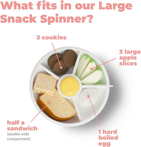 GoBe Kids Large Snack Spinner Slide Bundle - Reusable Snack Container with 4 Compartment Dispenser, BPA/PVC Free, Taro