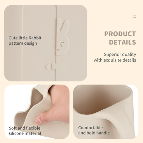 CAROFAFA 100% Baby Bath Rinse Cup Food Grade Silicone Wash Rinser Cup For Kids (Shifting Sand)