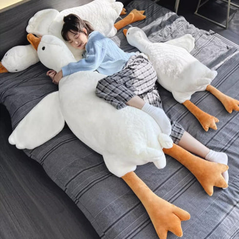 19.5 Inches Goose Stuffed Animal, White Swan Plush Throw Pillow Toy