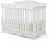 100% 14 Inch EVERYDAY KIDS White Pleated Crib Skirt; Natural Cotton Nursery Crib Bedding Skirt for Baby Boys and Girls;