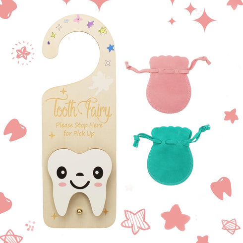 YROJISU Tooth Fairy Tooth Holder, Room Decor Tooth Fairy Door Hanger with Money
