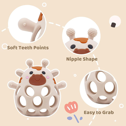 6 12 18 Baby High Chair Toys Teething Chew - Baby Table Toys, High Chair Suction Toy Teething Toys Silicone Teethers