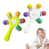 Joinshow 2PCS Baby Sensory Teething Toys-Rattle Stick,Food Grade BPA Free Chew Toy,Grip Strengthening