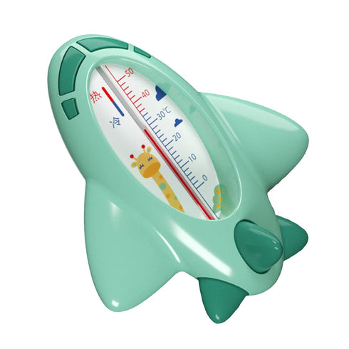 Green Airplane Baby Bath Thermometer for Accurate Water Temperature