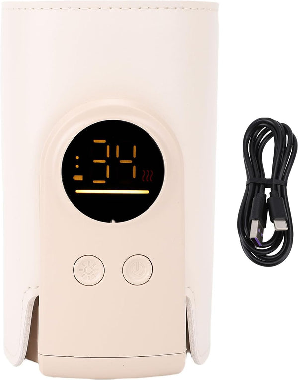 Ymiko Portable Baby Bottle Warmer USB Rechargeable Insulated Sleeve for Travel