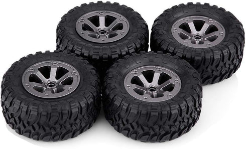 RC Crawler Tires 4Pcs Off-Road Rubber Tyres for 1:16 Remote Control Military Car Accessory Part