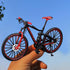 YEIBOBO Alloy Mini Downhill Mountain Bike Toy, Die-cast BMX Finger Bike Model (Black/Red)
