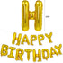 TONIFUL 3D Gold Happy Birthday Banner with Ribbon Straw, 16 Inch Mylar Foil Letters for Kids & Adults Birthday Supplies