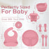 Happy Munchkins Set 9 Essentials-6+ Silicone Baby Feeding | PCS Baby Led Weaning Supplies Feeding Utensils | Divided