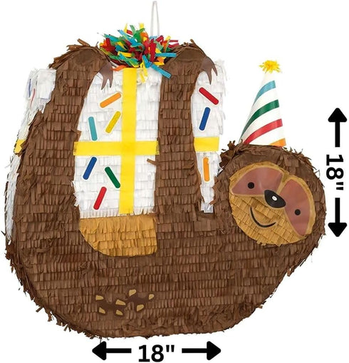 Unique Sloth-Shaped Drum Piñata - 1 Pc, Colorful Design, Perfect for Kids Birthdays & Celebrations