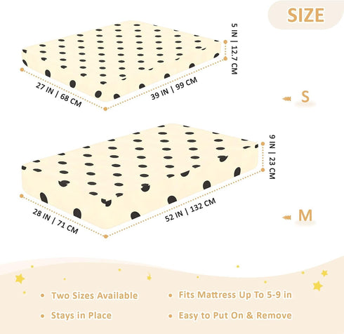 CZXW 52" 28" Netural Polka Dots Crib Sheets Fitted x Natural Cotton Soft & Breathable for Baby Crib Mattress