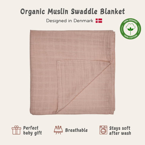 47 47 Baby Swaddle Organic Cotton Muslin Baby Swaddles for Newborns Baby Girls x (Blush)