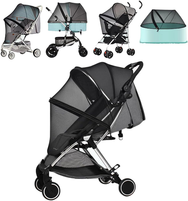 Portable Mosquito Netting for Baby Stroller, Full Cover Zipper Mesh, Easy to Install for Infant Car Seat, Bassinets,