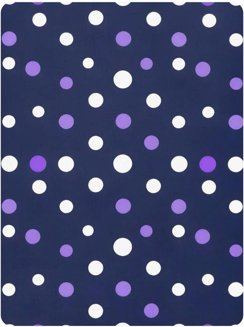 CZXW 52" 28" Polka Dots Purple White Crib Sheets Fitted x Natural Cotton Soft & Breathable for Baby Crib Mattress