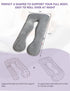Meiz U Shaped Pregnancy Pillow with Removable Velvet Cover (Gray)