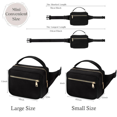 Pack printe Small Diaper Bag with Portable Changing Pad, Crossbody Fanny with Wipes Pocket for Stroller, Women Waist