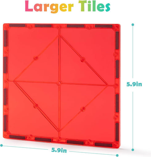 Gemmicc 12 Piece Jumbo Magnetic Building Tiles for Kids - Large STEM Blocks