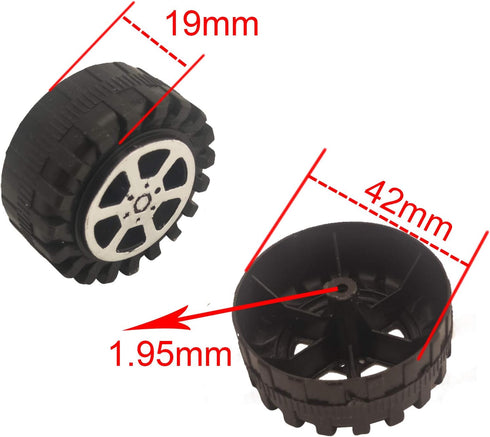 EUDAX 50pcs Plastic Roll 2mm Dia Shaft Toys Wheel & 25Pcs STEM Shaft Round Rod Axles for DIY Toy Models