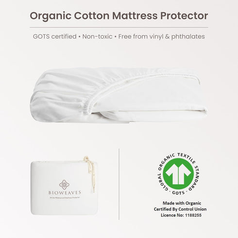 Muslin Fitted Sheet & Jersey Waterproof Mattress Protector | GOTS Certified Organic Cotton | Crib