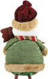 Greenery Christmas Snowman Plush Stuffed Toy - Standing Collectible Figurines for Indoor Table Display and Party