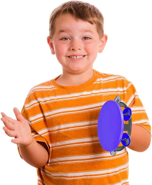 Set 12, 4 ArtCreativity Neon Tambourines for Kids, of Percussion Musical Instruments for Boys and Girls, Durable