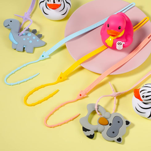 10 Set Nuanchu Pcs Toy Straps for Baby, Silicone Pacifier Clip, Applies to Car Seat Toy, Teether Toy, High Chair