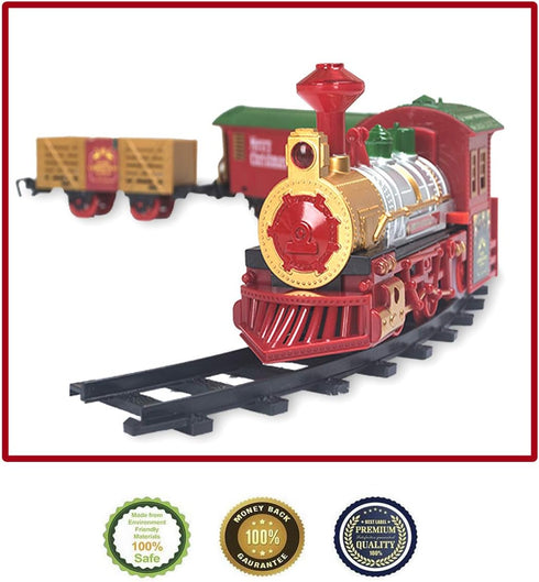 Set Sets 11.5 Playset Classic Christmas Train with Lights and Sounds Railway Tracks Battery Operated Train Toy Models