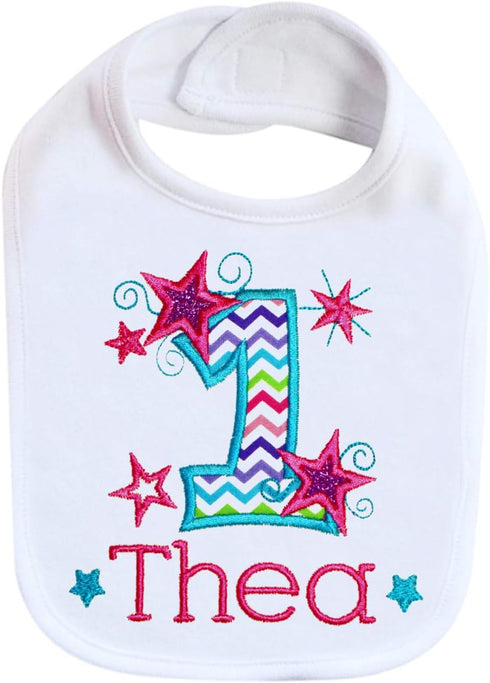 Personalized First Birthday Bib for Baby Girls