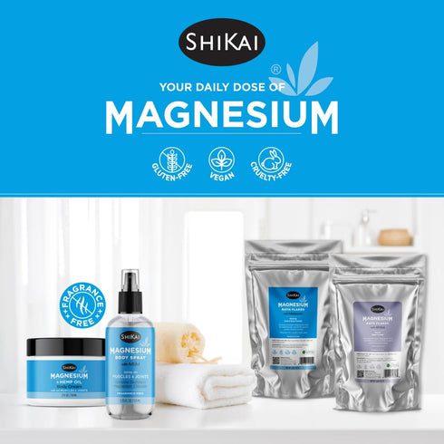 (4.5 oz) ShiKai Magnesium Body Cream | Fragrance Free Moisturizer with Zechstein Magnesium | Hydrating Lotion with Shea
