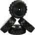 4 Pcs 1/10 On-Road Wheels and Tires, 12mm Hex Black Hard Dish Wheel and Rally Block Tyre for Street Racing