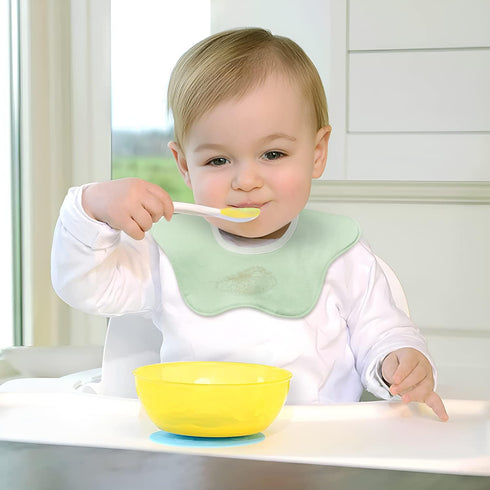 6Pcs 360 0 12 Zainpe Rotate Baby Bibs Waterproof Snap Cotton Baby Bib Absorbent Feeding Burp Cloth for Infant to Months