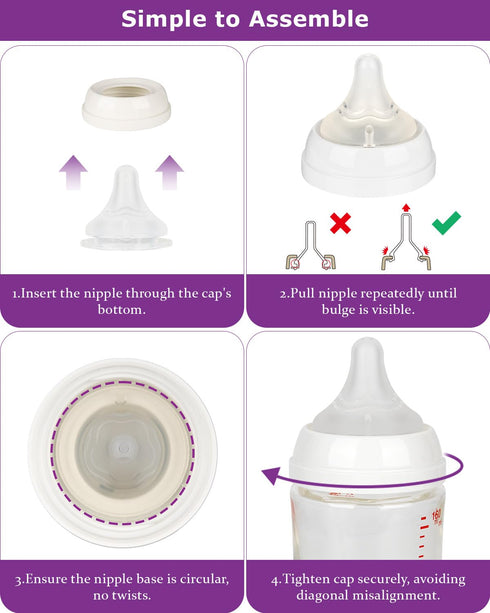 Nipples,9m+ 6 Count Silicone Nipple for Pigeon Bottle,Size LL,Fast Flow Baby Bottle