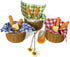 Miniature Food Dollhouse Accessories 9PCS Decor with 1:12 Scale Bread, Honey Basket, Picnic Cloth, and Flowers