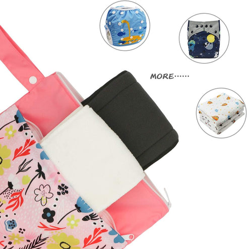 Dreaming Flower Waterproof Cloth Diaper Organizer Bags - Reusable & Washable