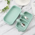 4pcs Travel Suction Plate Set for Baby, Portable Silicone Divided Bowls with Utensils for Toddler, Green