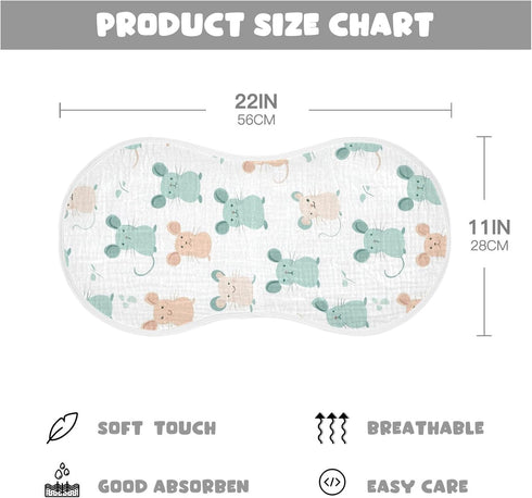 tplaotee 22x11in Boho Simple Style Mouse Cute Cotton burping Cloths for Babies Soft Touch Baby wash Cloth for Babies