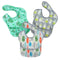 PandaEar 3 Pack Super Light Weight Baby Bib, Waterproof, Washable, Stain Oil