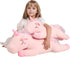 32inch Cute Giant Pink Unicorn Plush, Jumbo Soft Body Pillow Pet, Large Rainbow Unicorn Stuffed Animals Toy, Big Doll