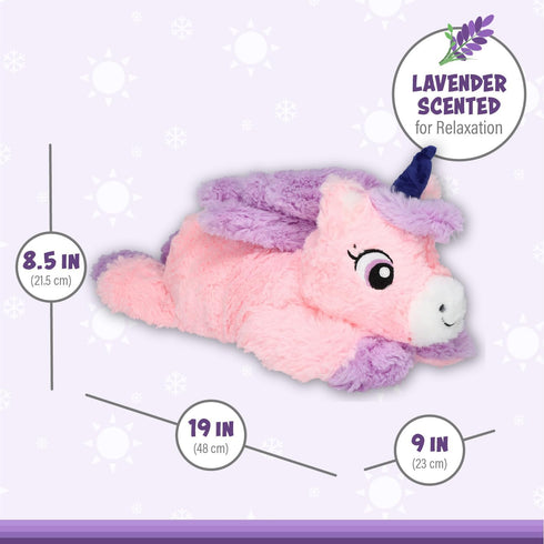 1i4 Group Jumbo Weighted Hugs by Warm Pals – Unicorn – 4lbs – Cozy Microwavable Lavender Scented Plush Toy