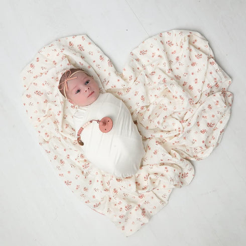 Set Ladore Baby Gifts Swaddle Blanket & Cloth (Florel/Girls)