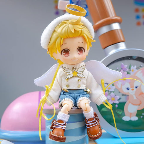 Angel Suit Demon Suit for Ob11, GSC, YMY, BODY9, Molly, 1/12 BJD Doll Clothes Accessories (White)