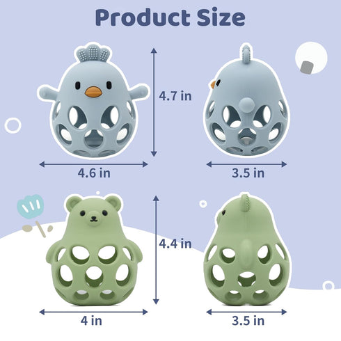 0-6 6-12 Baby Teething Toys Silicone Teethers - Babies Toys Chew Toys Food Grade Silicone for Sucking Needs, BPA Free