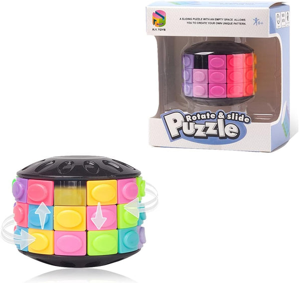 R.Y.TOYS Rotate and Slide Puzzle, Fidget Toy with 12 Colors, 3 Layers, Brain Teaser for Birthday Gifts