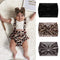 YanJie Leopard Baby Girl Hair Bow Headbands, Soft Velvet Baby Bows, Newborn Handmade Hair Accessories, Wide Headwraps