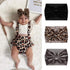 YanJie Leopard Baby Girl Hair Bow Headbands, Soft Velvet Baby Bows, Newborn Handmade Hair Accessories, Wide Headwraps